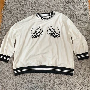 Skeleton Hands Crew neck long sleeve